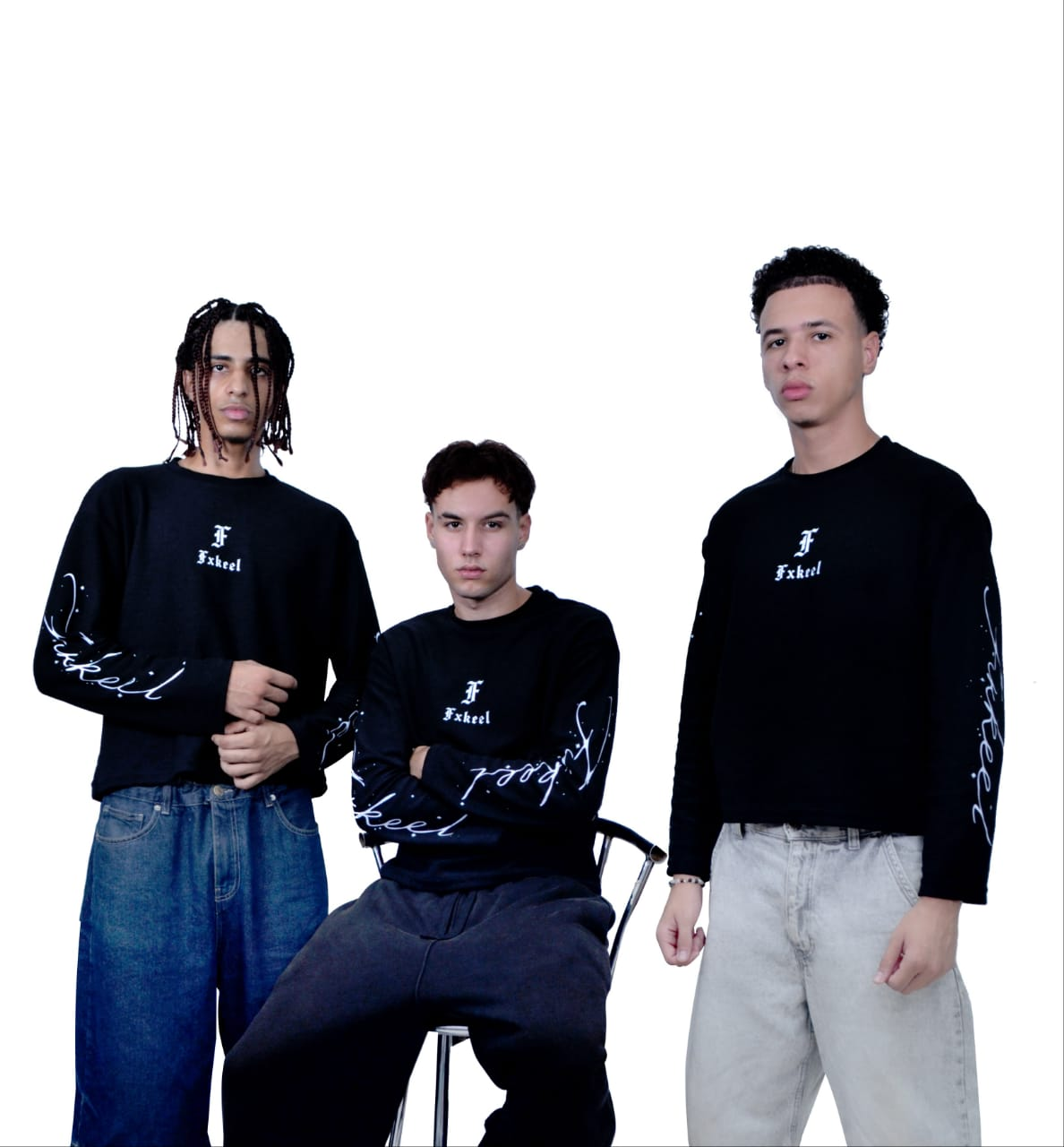 Three models wearing F Streetwear